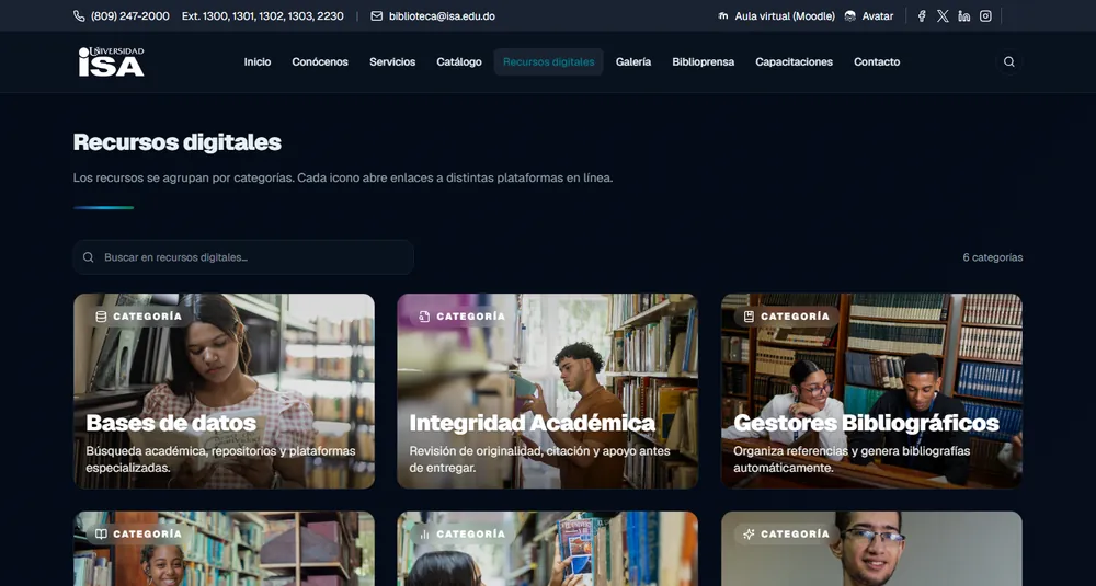 Biblioteca ISA · recursos digitales